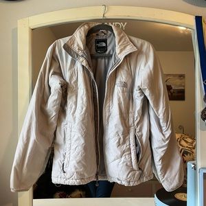 North Face Greyish White Coat. Size S